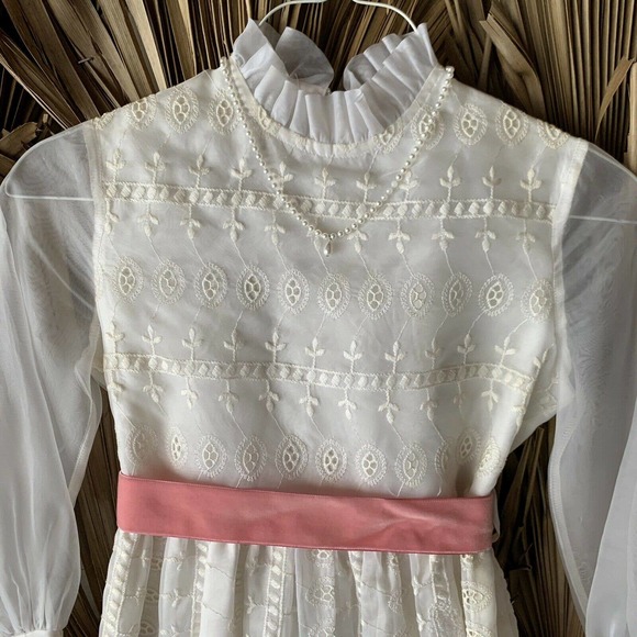 Vintage 70s Girls Dress Prairie Dress Cottagecore - Picture 3 of 6